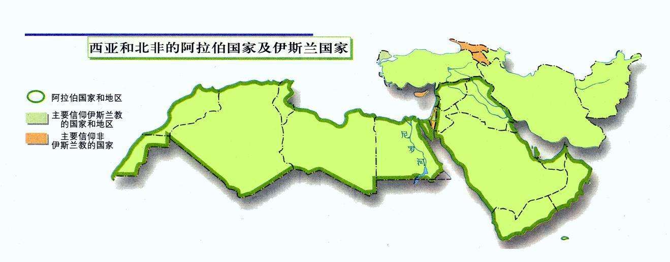 阿拉伯国家地图